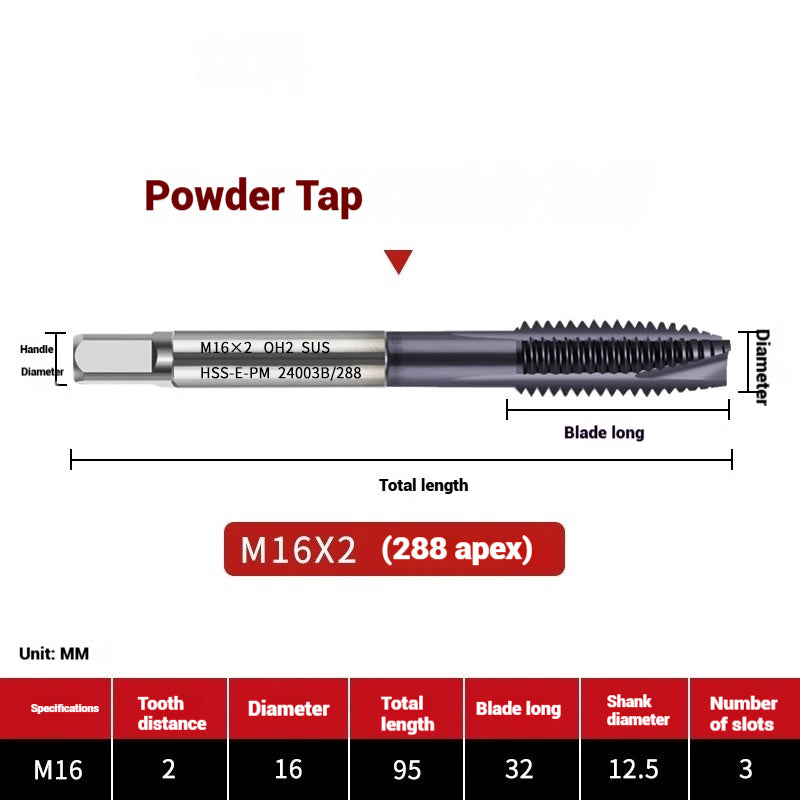1112-Powder metallurgy machine taps stainless steel special taps apex high-speed steel screw tip taps taps silk work Shandong Denso Pricision Tools Co.,Ltd.